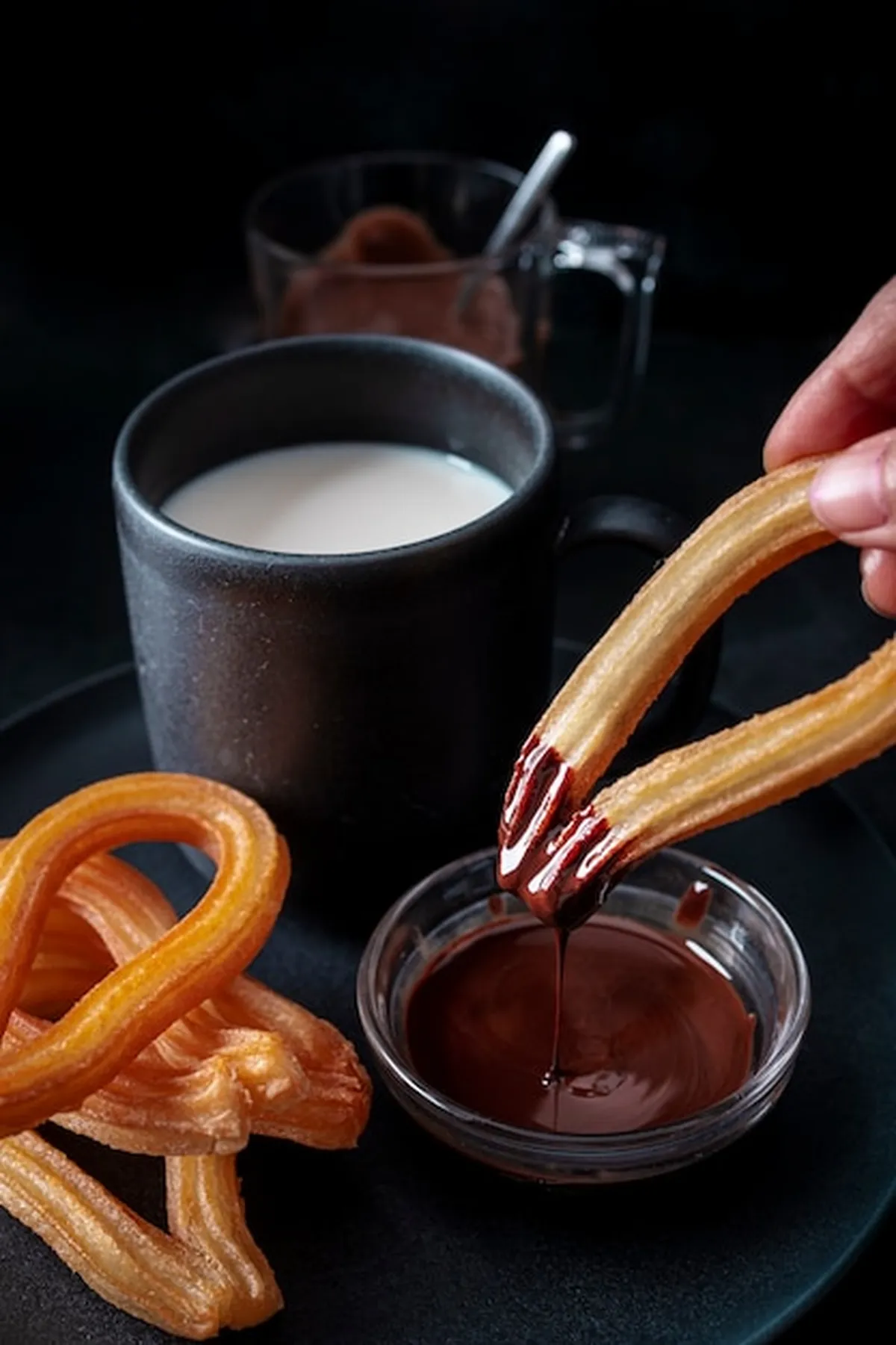 Churros con chocolate caliente